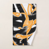 Dweimedaille van verbrande tapes, oranje witte kra bad handdoek (Handdoek)