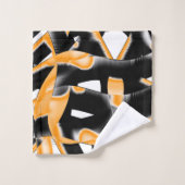 Dweimedaille van verbrande tapes, oranje witte kra bad handdoek (Wasdoekje)