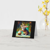 Dwelf Cat Kaart (Gele Bloem)