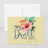 Dwell in Hope Verse Floral Briefkaart (Voorkant / Achterkant)