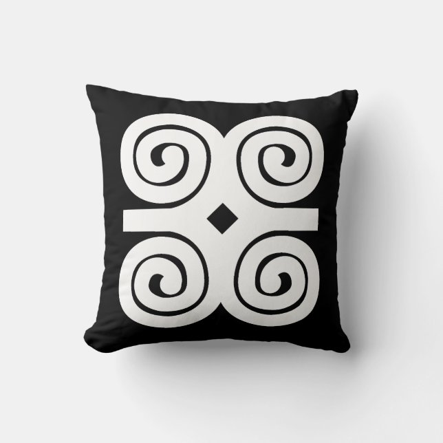 Dwennimmen Kracht|Nederigheid Witte Adinkra-symboo Kussen (Voorkant)