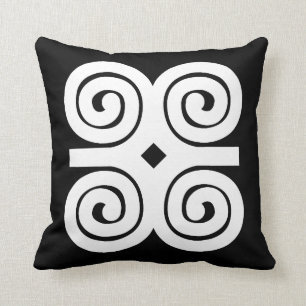 Dwennimmen Kracht Nederigheid Witte Adinkra-symboo Kussen