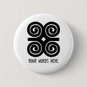 Dwennimmen Sterth | Humility Adinkra-symbool Ronde Button 5,7 Cm (Voorkant)