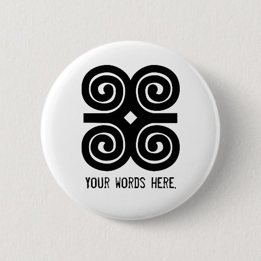 Dwennimmen Sterth | Humility Adinkra-symbool Ronde Button 5,7 Cm (Voorkant)