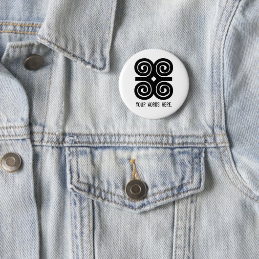 Dwennimmen Sterth | Humility Adinkra-symbool Ronde Button 5,7 Cm (In situ)