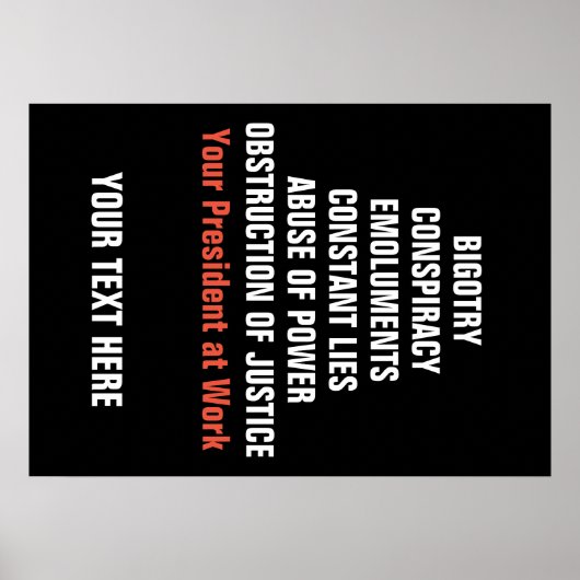 Dweperij Collusie Emolumenten Obstructie Impeach Poster (Voorkant)