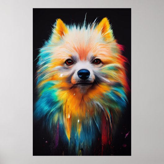 Dwerg Duits Spitz Dog Pet Leuk Schattig Dier Poster (Voorkant)