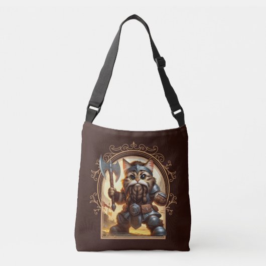 Dwerg Feline Fantasy Avontuur Crossbody Tas (Voorkant)