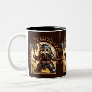 Dwerg Feline Fantasy Avontuur Tweekleurige Koffiemok
