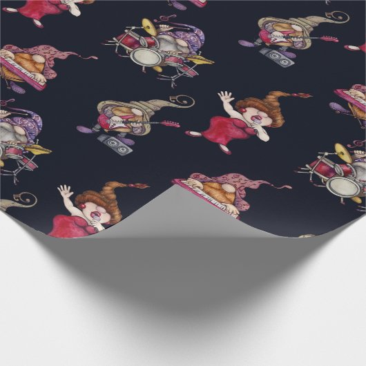 Dwerg Muziekband en diva geven galaconcert Cadeaupapier (Hoek)