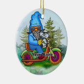 Dwerg op motor keramisch ornament (Rechts)