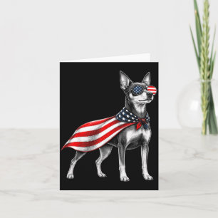 Dwerg Pinscher 4 juli Amerikaanse vlag Kaart
