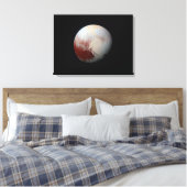 Dwerg Planet Pluto van New Horizons Verpakt Canvas Afdruk (Insitu (Slaapkamer))