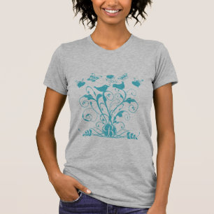Dwergbloemen (T-shirt) Harten Butterflies en Swirl T-shirt