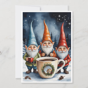 Dwergen Grappig Trendy Whimsisch Fantasie Geen fot Feestdagenkaart