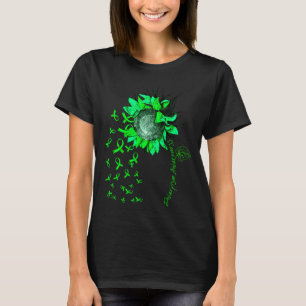Dwerggroei Bewustzijn Zonnebloem Groene Lint Ontwe T-shirt