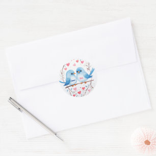Dwergpapegaaien in liefde: Gepersonaliseerde Valen Ronde Sticker