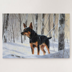 Dwergpinscher Laat het Sneeuwen Kerstmis Legpuzzel