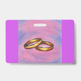 Dwervende kunst gouden paar trouwringen liefde badge