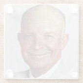 Dwight D. Eisenhower Glazen Onderzetter (Achterkant)