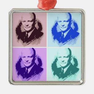 Dwight D Eisenhower Metalen Ornament