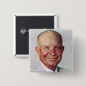 Dwight D. Eisenhower Vierkante Button 5,1 Cm (Voorkant /achterkant)