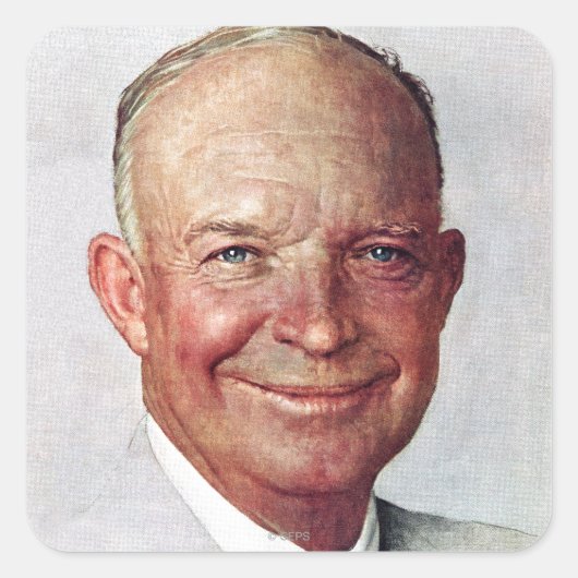 Dwight D. Eisenhower Vierkante Sticker (Voorkant)