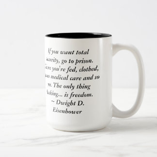 Dwight Eisenhower Freedom Quote Tweekleurige Koffiemok
