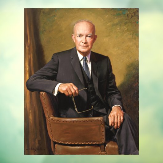 Dwight Eisenhower President Witte Huis Raamsticker (Vel 3)