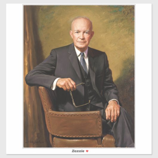 Dwight Eisenhower President Witte Huis Sticker (Vel)