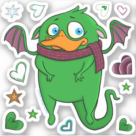 Dwight het monster, sticker (Voorkant)