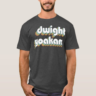 Dwight Yoakam Retro Rainbow Typography Vervaagde s T-shirt