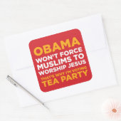 Dwing moslims vierkante sticker (Envelop)