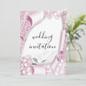 Dwingend 3D Cart Effect White Lijst Florals Roze Kaart (Staand voorkant)