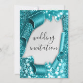 Dwingende 3D-crt-effect Elegant Silver Blauwgroen  Kaart (Voorkant)