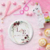 Dwingende monogram papieren bordje (Feest)