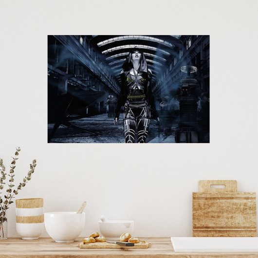 DWR Futuristic Cyborg en Retro Robots Poster (Keuken)