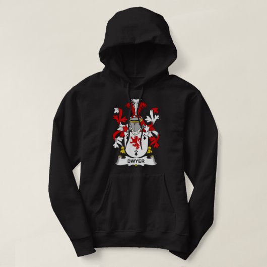 Dwyer Coat of Arms Family Crest Hoodie (Design voorkant)