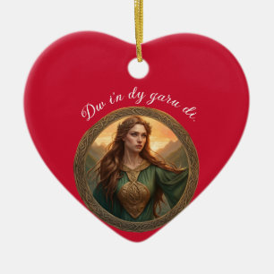 Dwynwen de patronesheilige van geliefden keramisch ornament