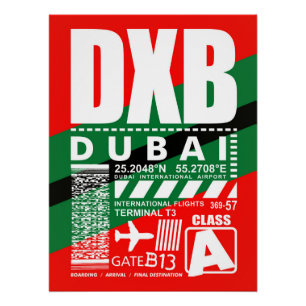 DXB Dubai luchthaven Perfect Poster
