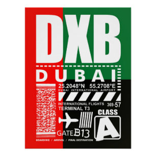 DXB Dubai luchthaven Perfect Poster