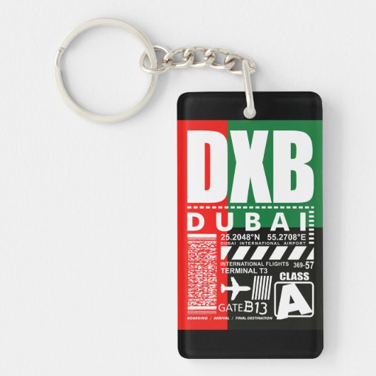 DXB Dubai luchthaven Sleutelhanger (Voorkant)