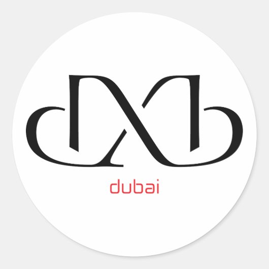 DXB - Dubai Ronde Sticker (Voorkant)