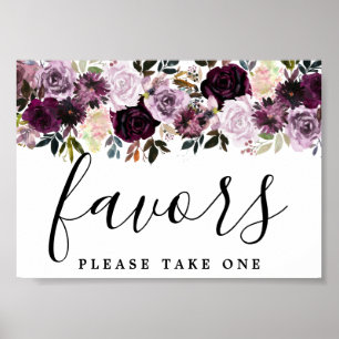 DY Betaalbaar Paars Roze Floral Weddenschap Poster