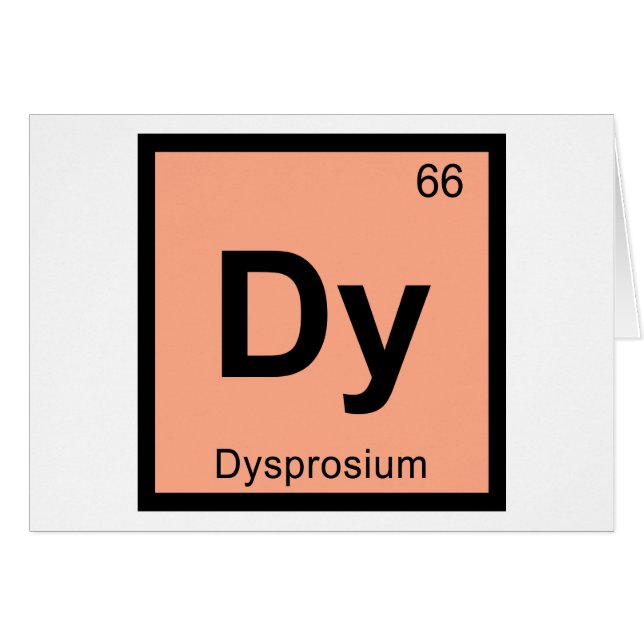 Dy - Chimie du Dysprosium Symbole du tableau pério (Devant horizontal)