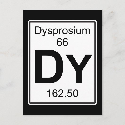 Dy - Dysprosium Briefkaart (Voorkant)