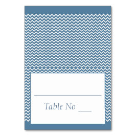 DY Fold Tented Place Cards Chevron Zee Blue Kaart