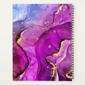 DY-naam & jaar, rood Violet & goudink Abstract Planner (Achterkant)