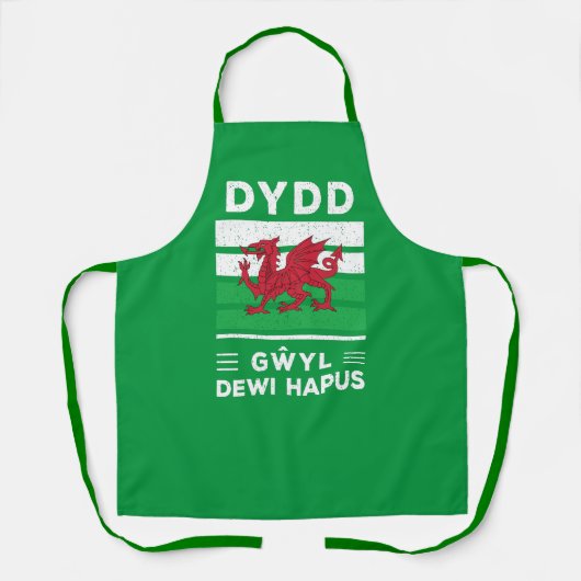 Dydd Garreyl Dewi Hapus Happy St Davids Day 2 Schort (Voorkant)