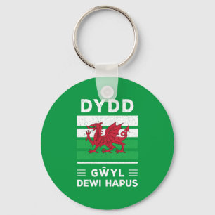 Dydd Garreyl Dewi Hapus Happy St Davids Day 2 Sleutelhanger